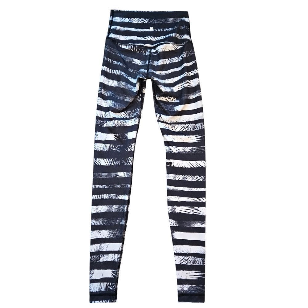 Lululemon Wunder Under Pant - Shady Palms Black White - Picture 4 of 9